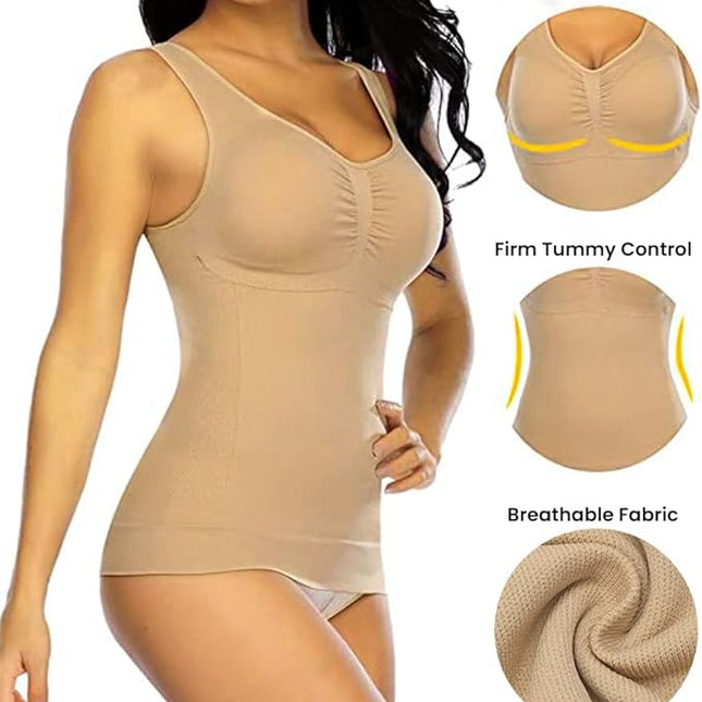 Women’s Seamless Shaping Tank Tops - 2 Pack, Stretchy, Comfortable & Slim Fit