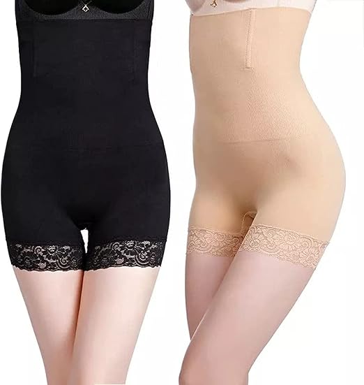 2 PCs High Waist Tummy Control Shapewear Shorts – Seamless Design, Thigh Slimmer