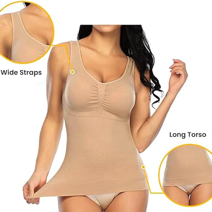 Women’s Seamless Shaping Tank Tops - 2 Pack, Stretchy, Comfortable & Slim Fit