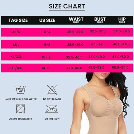 Women’s Seamless Shaping Tank Tops - 2 Pack, Stretchy, Comfortable & Slim Fit