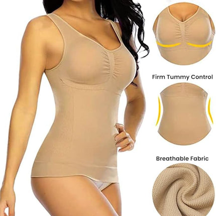 Women’s Seamless Shaping Tank Tops - 2 Pack, Stretchy, Comfortable & Slim Fit