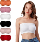 Women’s Seamless Tube Top Bra – Soft, Stretchy, Strapless Bandeau in 5 Colors (Multicolor)