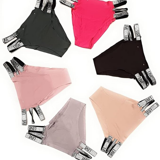 3 Pcs Set Women’s High Waist Cotton Blend Panties - Soft & Stretchy Comfort (Multicolour)