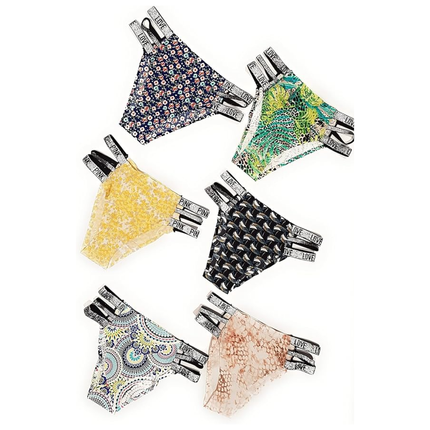 3 Pcs Set Women’s Strips Printed Bikini Panties – Soft, Stretchy, Multicolor, Elastic Waistband