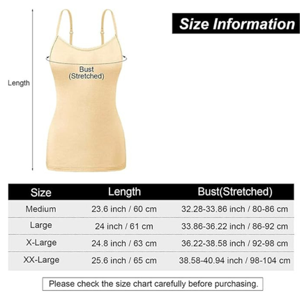 Spaghetti Strap Camisole Tank Top – Soft 5 PCs , Slim Fit, Assorted Colors,(Muticolour)