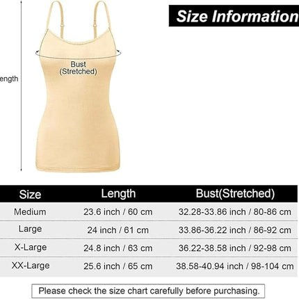 Spaghetti Strap Camisole Tank Top – Soft 5 PCs , Slim Fit, Assorted Colors,(Muticolour)