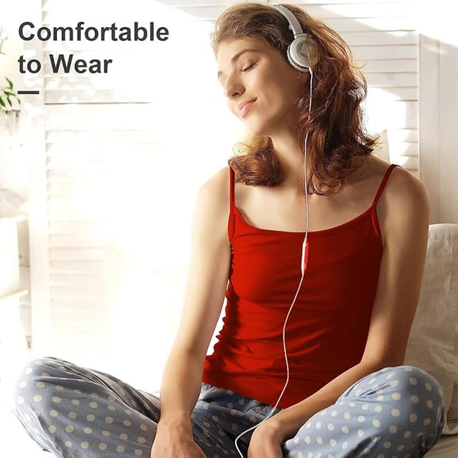 Spaghetti Strap Camisole Tank Top – Soft 5 PCs , Slim Fit, Assorted Colors,(Muticolour)