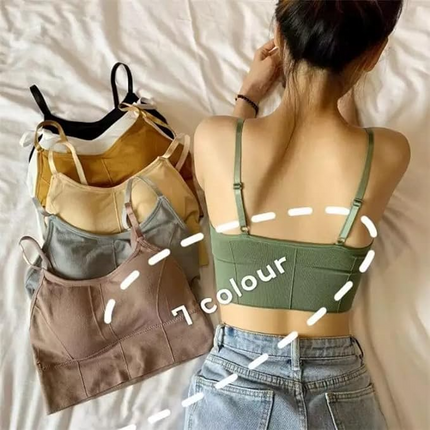 Women Padded Bralette Set 5 Pcs  – Seamless Strap Tops for Everyday Comfort (Multicolor)