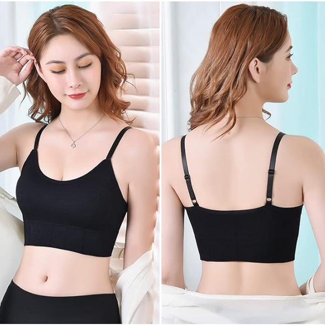Women Padded Bralette Set 5 Pcs  – Seamless Strap Tops for Everyday Comfort (Multicolor)